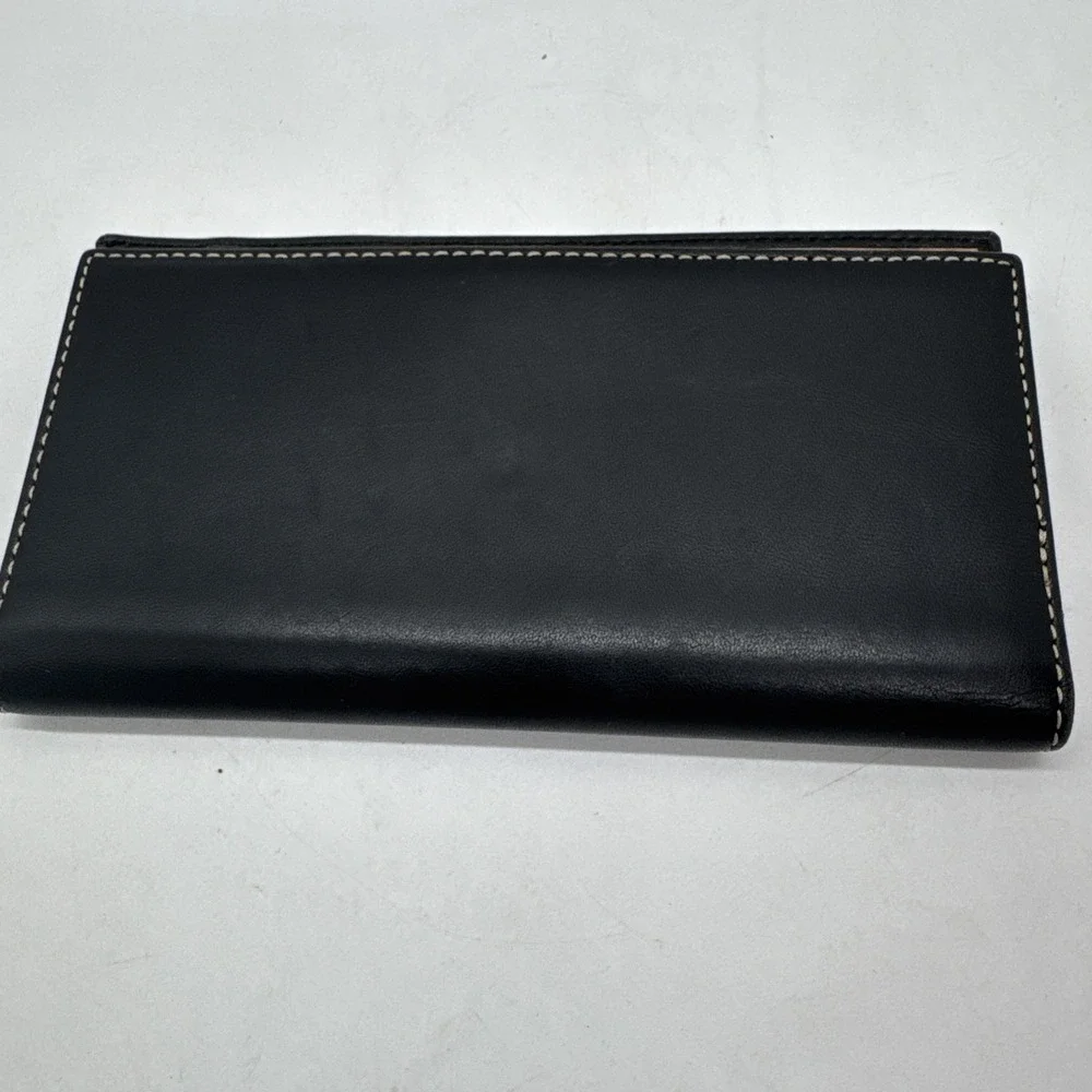 Coach Black Leather Checkbook Cover Vintage